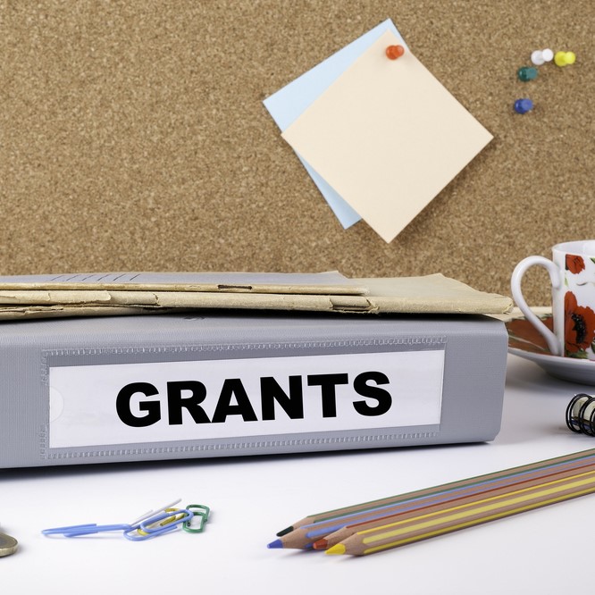 grants binder with bulletin board