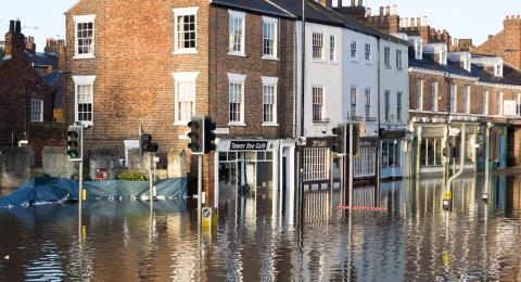flooded town
