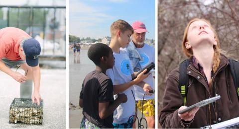 Collage of citizen and community science outreach and participation