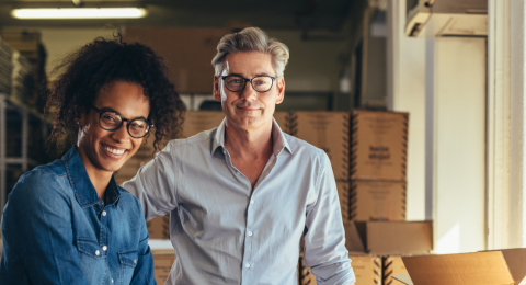 Successful online shop business partners
