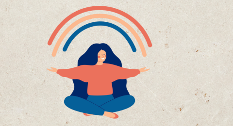 woman meditating illustration