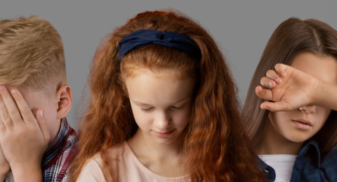three upset young children