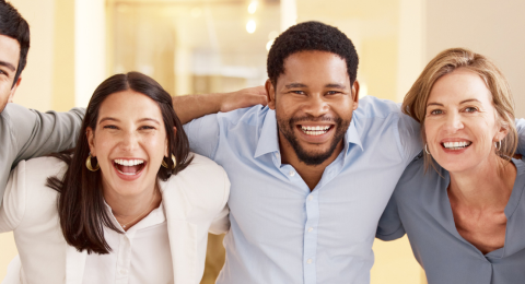happy group of businesspeople 