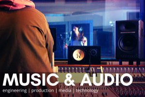 Recording studio with words Music & Audio