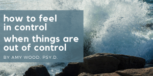 How to feel in control text over ocean waves crashing on rocks