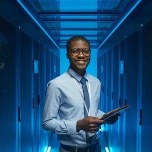 data engineer in server room