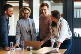 four coworkers planning