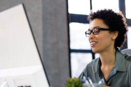 woman working at computer