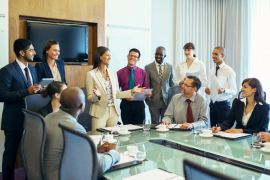 woman speaking in conference room
