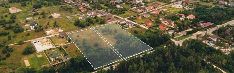 arial photo with property lines marked