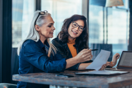 two woman in professional coaching session