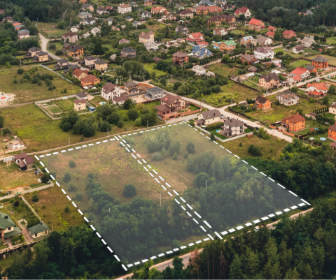 aerial photo of land map