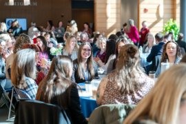 women at a conference